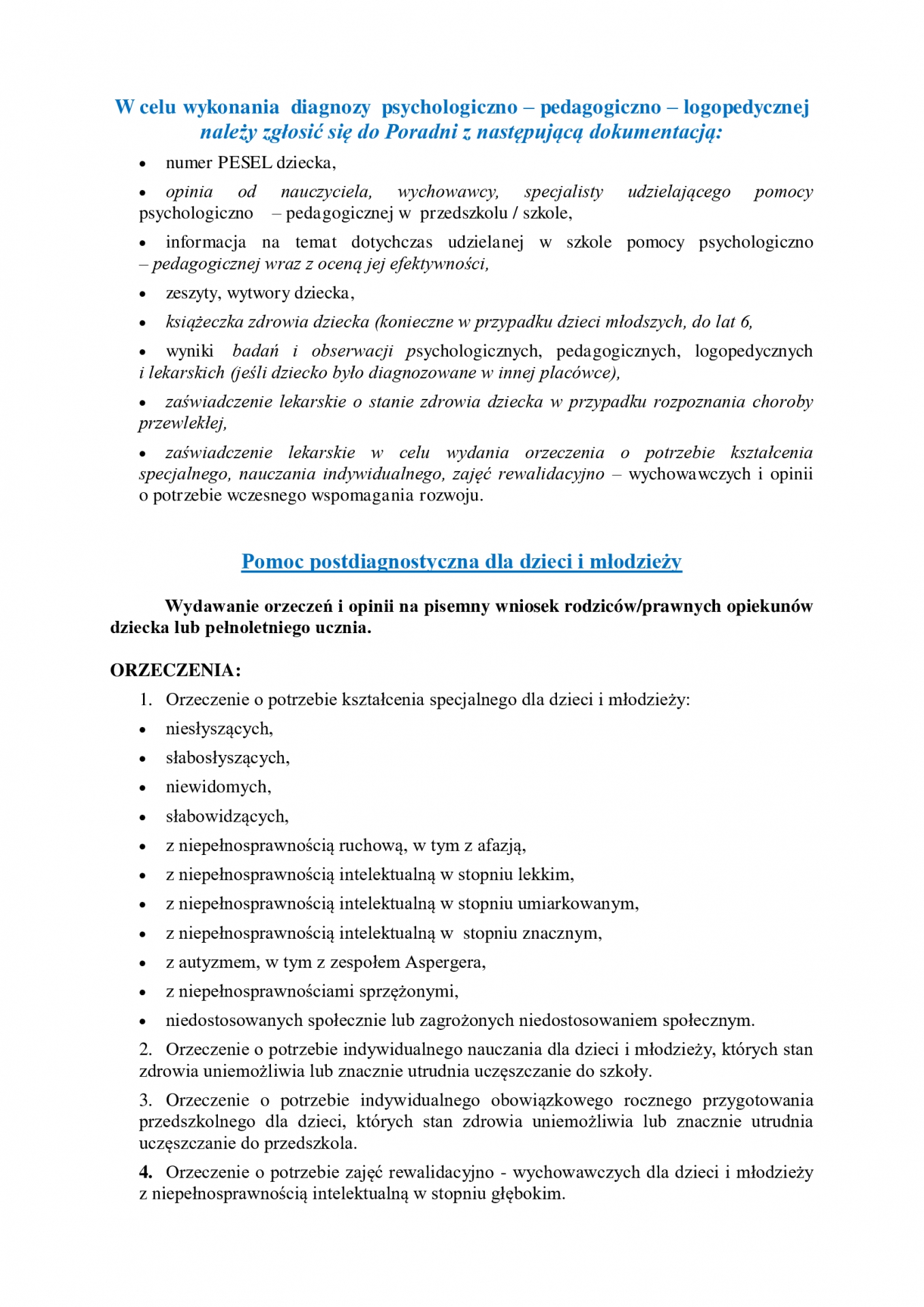 Oferta Poradni Psychologiczno-Pedagogicznej w Makowie Mazowieckim. Strona 2